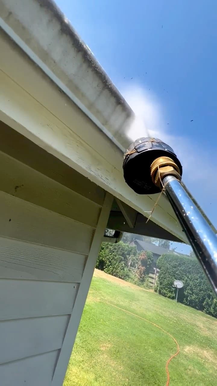 Pressure Washing Gutters House Exterior Prep Work